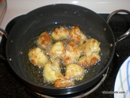 deep frying of gobhi